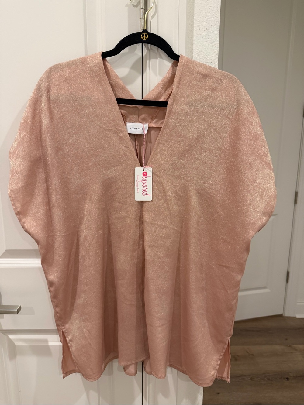 Adrienne Rose Gold Metallic Top/tunic- could be a Swim Coverup